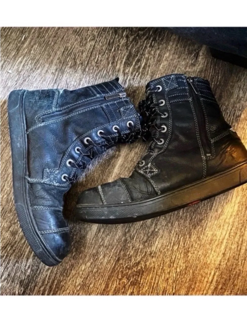 HARLEY DAVIDSON Men’s Black Moto Leather Boots Size 10. OBO!!!!